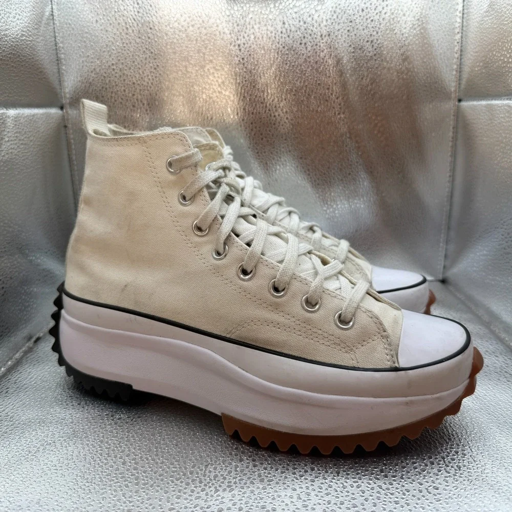 Size 8.5M/10W Converse Run Star Hike Beige Unisex High Top Sneakers 166799C